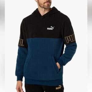 Mens Puma Power Winterized  Fleece Hoodie Marine Blue Size XL